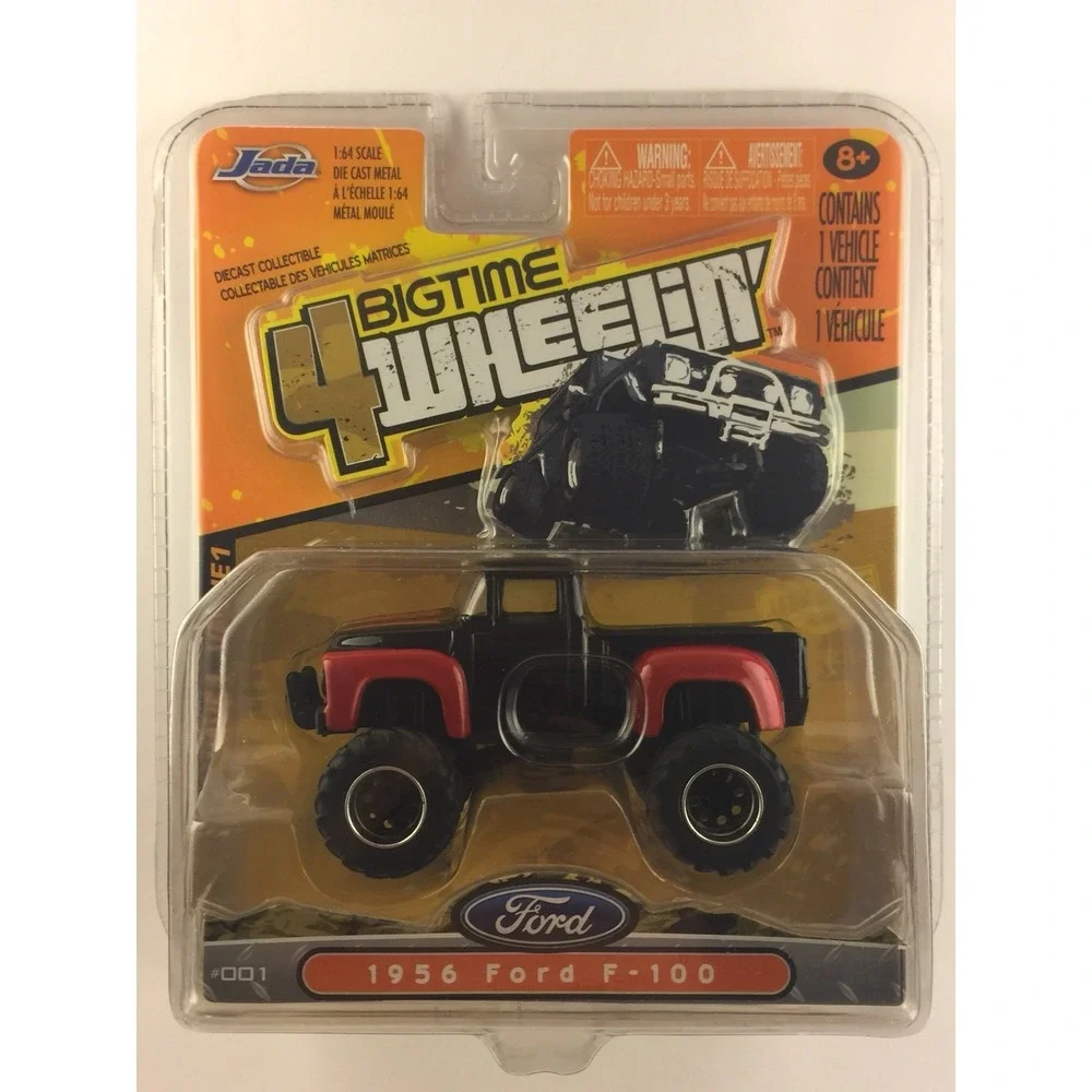Jada Bigtime 4 Wheelin' '56 1956 Ford F-100 Black & Red Die-cast 1/64 Scale #001